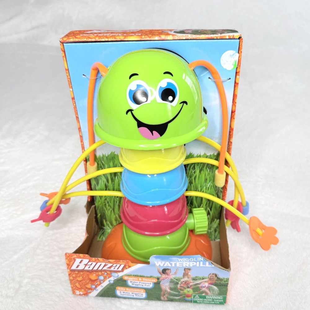 Banzai Wigglin Waterpillar Kids Outdoor Sprinkler Toy Multicolor 32522 NEW
